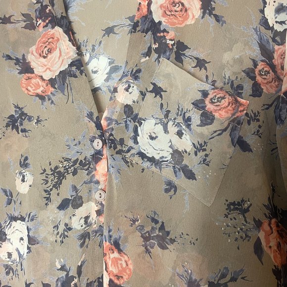 Urban Outfitters Pins and Needles Floral Flowy Kimono Top Size XS Feminine - Picture 3 of 8